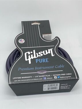 Gibson Pure 18 ft Premium Instrument Cable CAB18-PP Purple Walnut Wood NEW NIB
